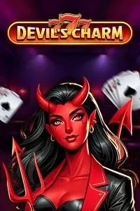 Immagine "Devil's Charm" – Slot di gioco "Devil's Charm" con un personaggio diabolico con corna rosse e sfondo scuro