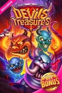 Immagine "Devil's Treasures" – Slot di gioco "Devil's Treasures" con vari diavoli colorati e simboli infuocati